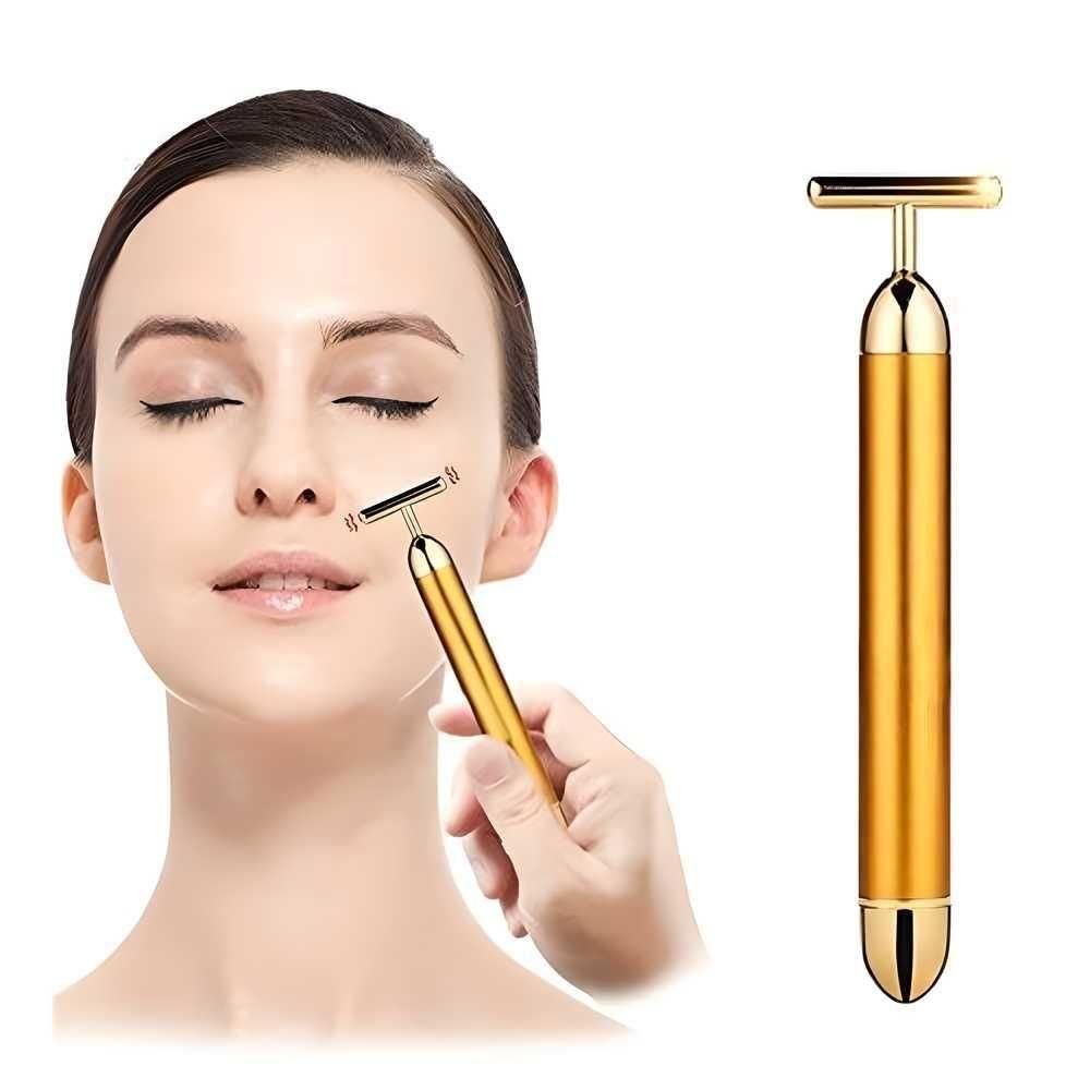 24K Gold Energy Beauty Bar Electric Facial Massage Roller - K360WORLD