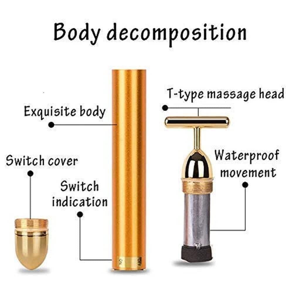 24K Gold Energy Beauty Bar Electric Facial Massage Roller - K360WORLD