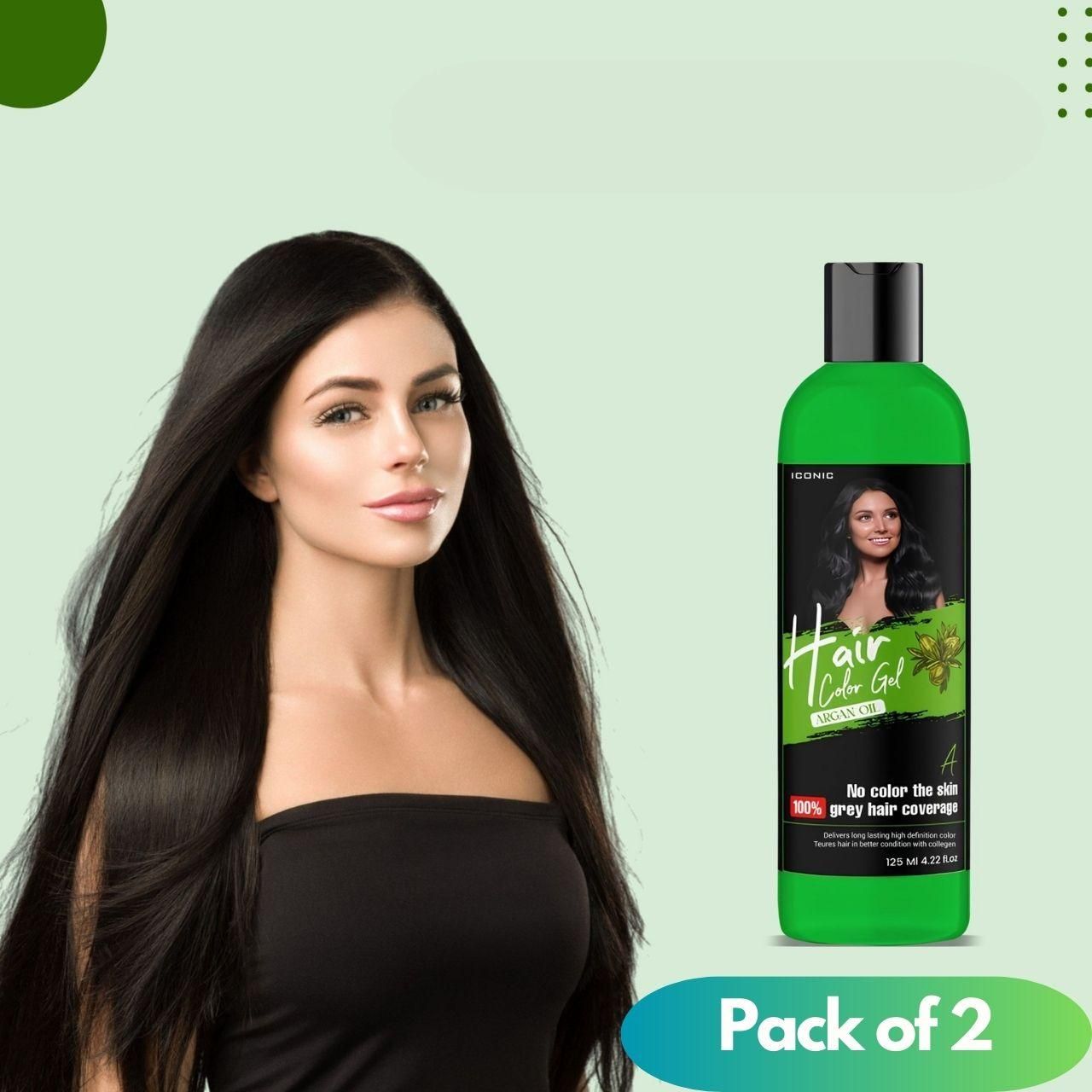 Hair Color Gel - 100% Gray Hair Coverage 125ML (Pack of 2) - K360WORLD