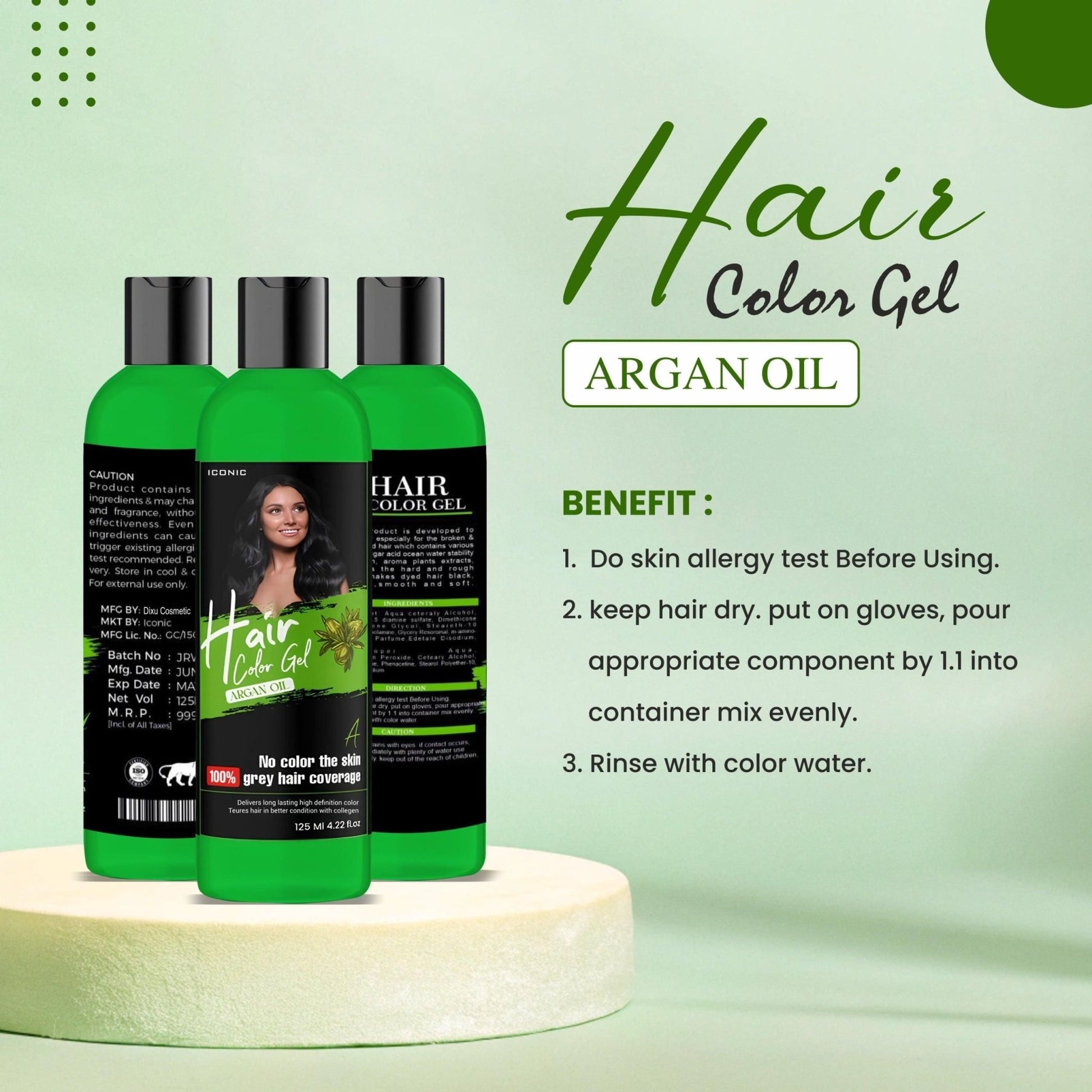 Hair Color Gel - 100% Gray Hair Coverage 125ML (Pack of 2) - K360WORLD