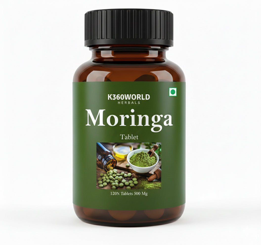 K360WORLD Moringa Tablets 500 mg Leaf Extract – 120 Herbal Tablets - K360WORLD